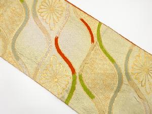 アンティーク　花立涌に古典柄織り出し袋帯（材料）